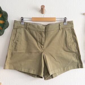 J. Crew Green Chino Casual Shorts Size 14 NWT